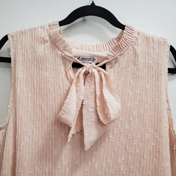 Nanette Lepore Blush Pink Sparkle Chiffon Midi-Length Cocktail Dress NWT - Picture 11 of 15